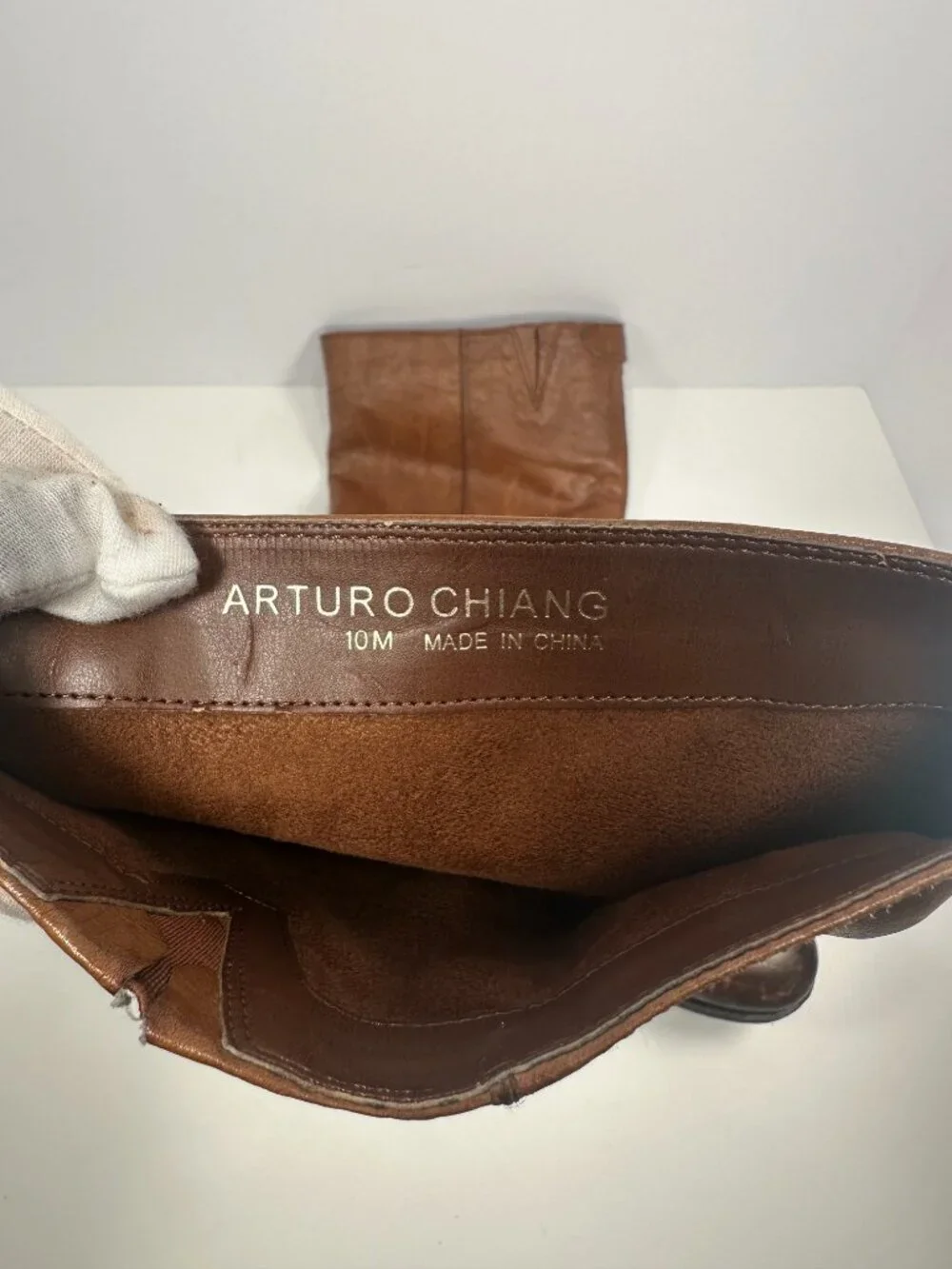 Arturo Chiang Cognac Brown Tall Leather Boots - 10M